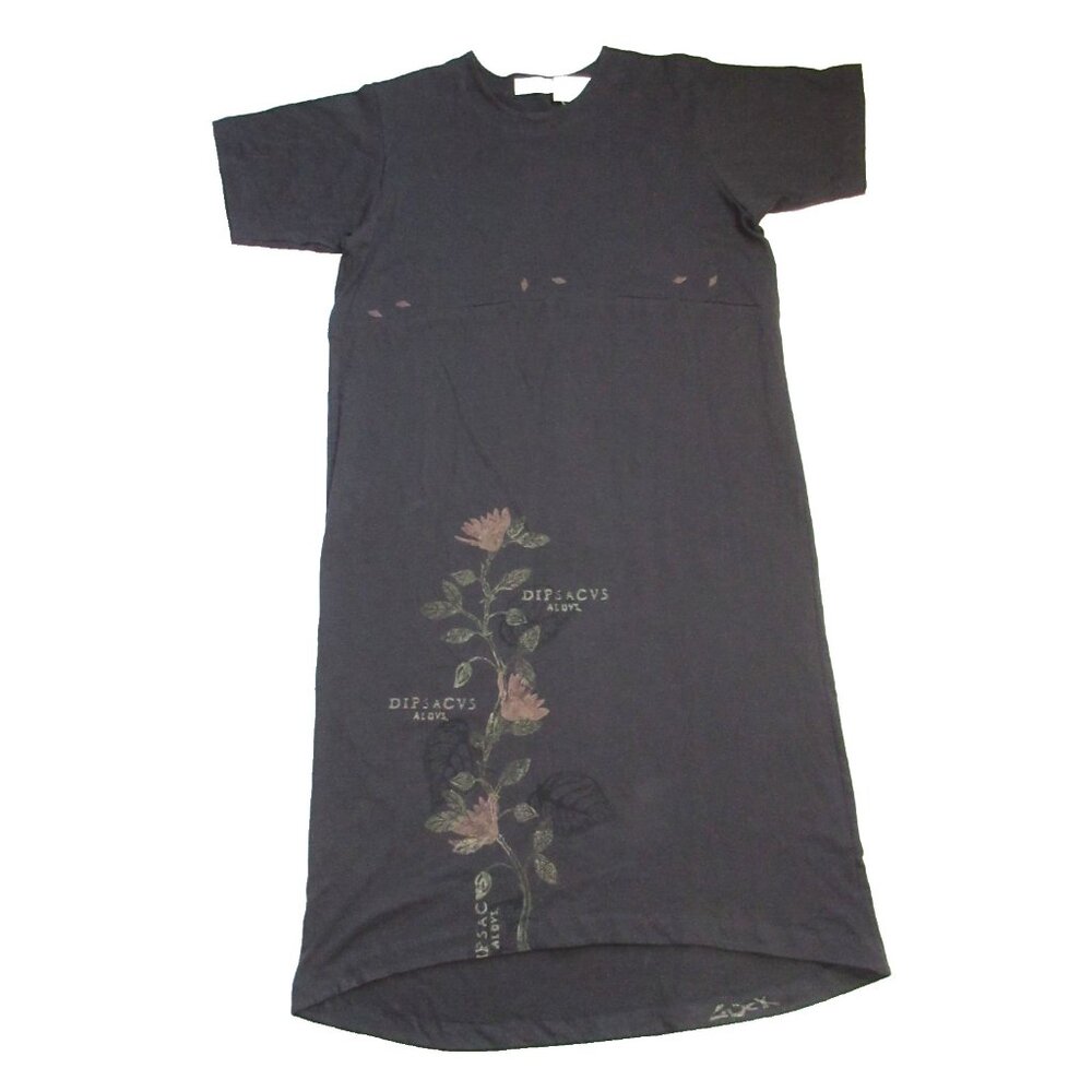 NWT Vintage Blue Fish Calla Maxi in Raven 1998 Botanicals Long T-shirt Dress 2